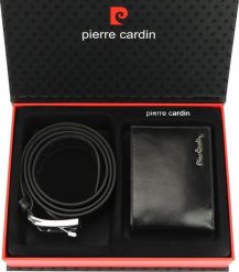 Pierre Cardin Zestaw PIERRE CARDIN portfel + pasek męski ZG-103 135 Czarny. Czarne paski damskie Pierre Cardin, bez wzorów. Za 229.00 zł.