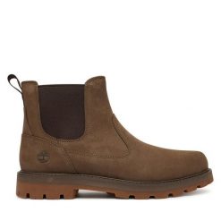 Sztyblety Timberland. Brązowe botki męskie Timberland, bez wzorów, bez zapięcia. Za 779.99 zł.