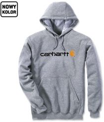 Bluza Carhartt Signature Logo Midweight Grey. Szare bluzy męskie Visent, m, bez wzorów, bez kaptura. Za 265.11 zł.