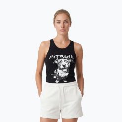 Koszulka damska Pitbull Puppy 2 Tank Top. Czarne t-shirty damskie PITBULL, l, bez wzorów, z bawełny, klasyczne, bez kołnierzyka. Za 109.99 zł.