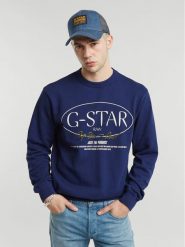 G-Star Raw Bluza Circle D25100-D257 Niebieski Regular Fit. Niebieskie bluzy męskie G-Star Raw, m, bez wzorów, z bawełny, bez kaptura. Za 249.99 zł.