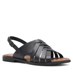 Sandały Lasocki. Czarne klapki damskie Lasocki, bez wzorów, bez obcasa, na płaskiej podeszwie, bez zapięcia. Za 169.99 zł.