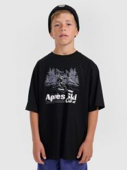 4F T-shirt loose z nadrukiem chłopięcy - czarny 122/128 (6-8 lat). Czarne t-shirty dla chłopców 4f, bez wzorów, z bawełny, bez ramiączek. Za 49.99 zł.