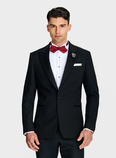 PAKO LORENTE - Wełniana jednorzędowa marynarka smokingowa. Czarne marynarki męskie Pako Lorente, bez wzorów, z wełny. Za 1,999.99 zł.