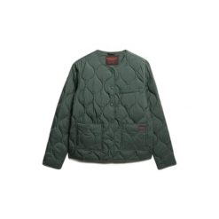 Damska kurtka puchowa Superdry Lite. Zielone kurtki damskie Superdry., bez wzorów, z puchu, bez kaptura. Za 408.45 zł.