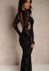 Czarna Sukienka VICES Bodycon z Siateczki Ozdobionej Wzorem w Kwiaty Rivita. Czarne sukienki damskie Renee, na imprezę, l, z aplikacjami, eleganckie, bez kołnierzyka, bez ramiączek, maxi, bodycon. Za 139.99 zł.