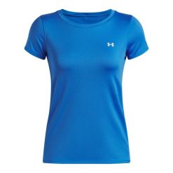 Koszulka Under Armour HeatGear. Niebieskie t-shirty damskie Under Armour, xs, bez wzorów, z materiału, bez kołnierzyka. Za 214.99 zł.