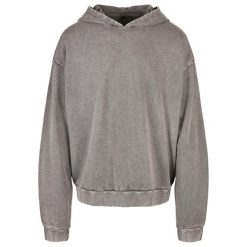 Bluza Z Kapturem Dla Dorosłych Unisex Acid Wash Oversized. Szare bluzy męskie BUILD YOUR BRAND, m, bez wzorów, z kapturem. Za 217.99 zł.