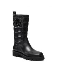 Baldinini Kozaki D2B390VINYNENE Czarny. Czarne kozaki damskie Baldinini, ze skóry, bez obcasa, na płaskiej podeszwie. Za 2,319.00 zł.