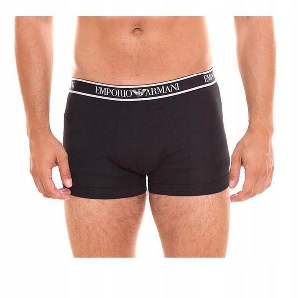 Bokserki Męskie (zestaw 3 Sztuk). Czarne bokserki męskie Emporio Armani, m, bez wzorów, z bawełny. Za 272.99 zł.