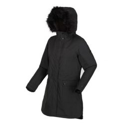 Parka damska z kapturem Regatta Sabinka. Czarne parki damskie Regatta, na zimę, bez wzorów, z futra, biznesowe, z kapturem. Za 348.00 zł.
