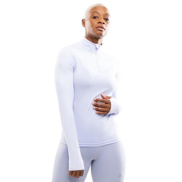 Damska bluza do biegania z suwakiem pod szyją Fitness Siroko Center Lilac. Fioletowe bluzy damskie SIROKO, bez wzorów, z tkaniny, bez kaptura, do biegania. Za 148.00 zł.