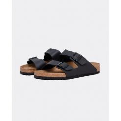 Klapki turystyczne uniseks Birkenstock Arizona 791. Czarne klapki męskie Birkenstock, z materiału, młodzieżowe. Za 443.00 zł.