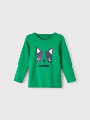 NAME IT Bluzka 13210252 Zielony Regular Fit. Zielone t-shirty dla chłopców Name it, bez wzorów, z bawełny, bez ramiączek. Za 79.99 zł.