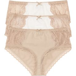 Figi panty z koronką (3 pary) bonprix biel wełny - cielisty. Figi damskie marki KALENJI. Za 38.97 zł.