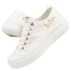 Buty Lee Cooper LCW-24-44-2462L białe. Białe obuwie sportowe damskie bez wzorów, z gumy, tenisowe. Za 187.10 zł.