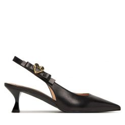 Czółenka LOVE MOSCHINO. Czarne czółenka damskie Love Moschino, bez wzorów, bez obcasa, bez zapięcia. Za 759.99 zł.