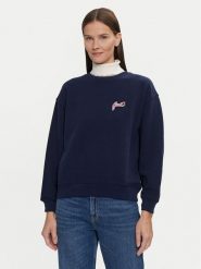Gant Bluza 4201239 Granatowy Loose Fit. Niebieskie bluzy damskie GANT, xs, bez wzorów, z bawełny, bez kaptura. Za 449.99 zł.
