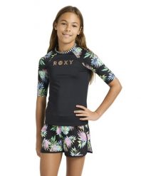Koszulka rash vest z krótkim rękawem dla Dziewczynki ROXY ACTIVE. Czerwone t-shirty i topy dla dziewczynek Roxy, bez wzorów, z elastanu, bez ramiączek. Za 149.99 zł.