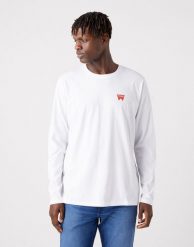 WRANGLER LS SIGN OFF TEE MĘSKA KOSZULKA Z DŁUGIM RĘKAWEM LOGO WHITE W70KD3989 112320268. Białe bluzki z długim rękawem męskie Wrangler, m, bez wzorów, bez kołnierzyka. Za 99.99 zł.