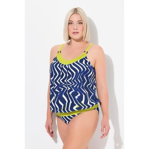 Damskie Tankini różowe miękkie miseczki elastyczny dół regulowane ramiączka. Niebieskie bikini damskie Ulla Popken, plus size, bez wzorów, plus size. Za 279.99 zł.