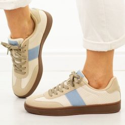 C.Beżowe sportowe półbuty damskie McArthur Ma255w. Brązowe obuwie sportowe damskie McArthur, na jesień, bez wzorów, z dresówki, eleganckie, z okrągłym noskiem, bez obcasa, na płaskiej podeszwie, bez zapięcia. Za 219.00 zł.