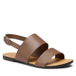Sandały Vagabond Shoemakers. Brązowe klapki damskie Vagabond Shoemakers, bez wzorów, bez obcasa, na płaskiej podeszwie, bez zapięcia. Za 259.99 zł.
