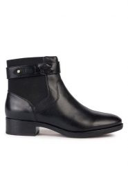 Geox Botki D Felicity D36G1F 043NH C9999 Czarny. Czarne botki damskie Geox, ze skóry, bez obcasa, na płaskiej podeszwie, bez zapięcia. Za 799.99 zł.