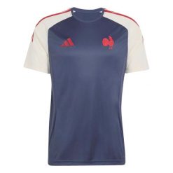 Koszulka Francja PERF 2026. Niebieskie koszulki sportowe męskie Adidas, xl, bez wzorów, z materiału, bez kołnierzyka, bez ramiączek, na fitness i siłownię. Za 244.50 zł.