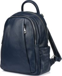 Vera Pelle Granatowy Włoski Plecak Skórzany A4 damski dużo kieszeni C79. Niebieskie plecaki damskie Vera Pelle, bez wzorów. Za 351.99 zł.