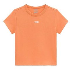 Koszulka Vans Basic Mini Pomarańczowa. Brązowe t-shirty damskie Vans, bez wzorów, z bawełny, eleganckie, bez kołnierzyka. W wyprzedaży za 101.65 zł.