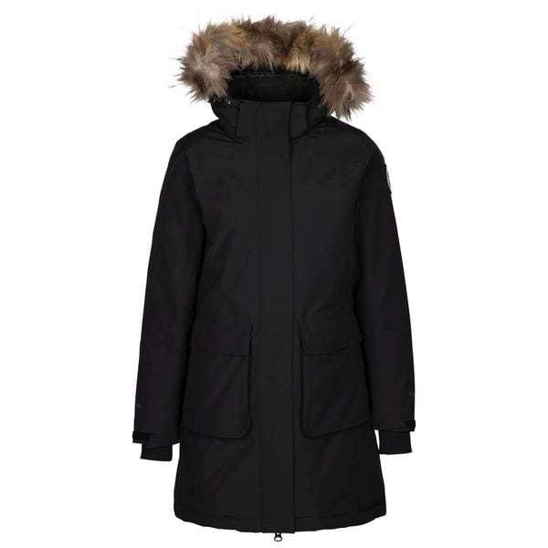 Parka dla kobiet DLX Ellington. Czarne parki damskie DLX, l, bez wzorów, z materiału, bez kaptura. Za 865.04 zł.