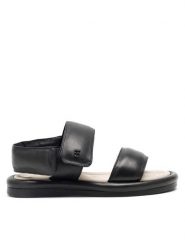 Gino Rossi Sandały LLEIDA-01 Czarny. Czarne sandały damskie Gino Rossi, bez wzorów, ze skóry, bez obcasa, na płaskiej podeszwie, bez zapięcia. Za 399.99 zł.