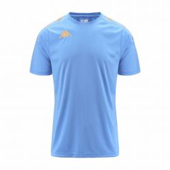 Koszulka Kappa Gianto. Niebieskie koszulki sportowe męskie Kappa, m, bez wzorów, z materiału, bez kołnierzyka, bez ramiączek, na fitness i siłownię. Za 159.75 zł.