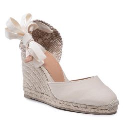 Espadryle Castañer. Brązowe klapki damskie Castañer, bez wzorów, bez obcasa, bez zapięcia. Za 319.99 zł.