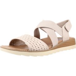 Sandały SKECHERS 113890S Beżowy. Brązowe sandały damskie Skechers, bez wzorów, z materiału, bez obcasa, bez zapięcia. Za 203.99 zł.
