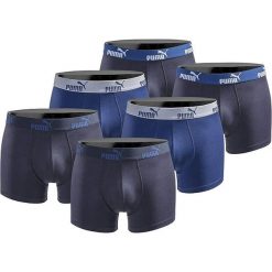 Bokserki majtki męskie Puma Boxershorts 6-pak bawełniane. Niebieskie bokserki męskie Puma, m, bez wzorów, z bawełny. Za 190.00 zł.