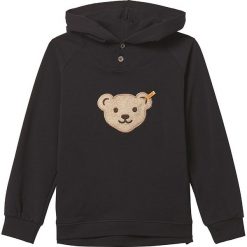 Bluza w kolorze czarnym. Czarne bluzy dla niemowląt Steiff, z aplikacjami, bez ramiączek, bez kaptura. W wyprzedaży za 58.95 zł.