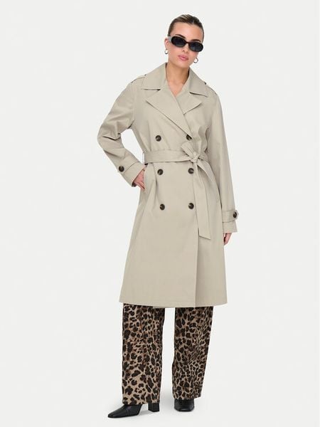 ONLY Trencz Leja 15336402 Beżowy Regular Fit. Brązowe płaszcze damskie Only, m, bez wzorów, z syntetyku, bez kaptura. Za 139.99 zł.