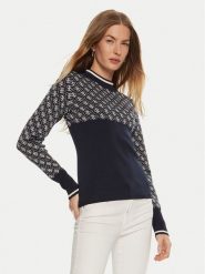 Guess Sweter W3BR81 Z37K0 Błękitny Slim Fit. Niebieskie swetry damskie Guess, xs, z aplikacjami, z syntetyku, bez kołnierzyka, bez ramiączek, bez kaptura. Za 199.99 zł.