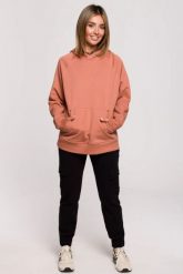 Bluza z kapturem kangurek ceglasta bawełna premium. Czerwone bluzy damskie Sukienki.shop, l, bez wzorów, z bawełny, z kapturem. Za 279.00 zł.