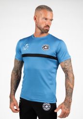 Vernon Koszulka - Niebieski. Niebieskie koszulki sportowe męskie GORILLA WEAR, m, bez wzorów, z poliesteru, bez kołnierzyka, bez ramiączek, na fitness i siłownię. Za 159.99 zł.