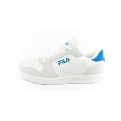 Buty do chodzenia męskie Fila Netforce. Białe buty sportowe męskie Fila, z materiału, bez zapięcia, trekkingowe. Za 139.00 zł.