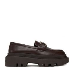 Loafersy Juicy Couture. Brązowe półbuty damskie Juicy Couture, bez wzorów, bez obcasa, na płaskiej podeszwie, bez zapięcia. Za 279.99 zł.