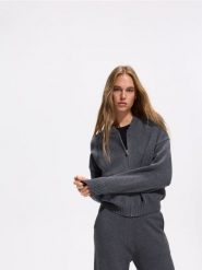 Kardigan z domieszką modalu - ciemnoszary. Szare kardigany damskie Reserved, l, bez wzorów, z dzianiny. Za 139.99 zł.