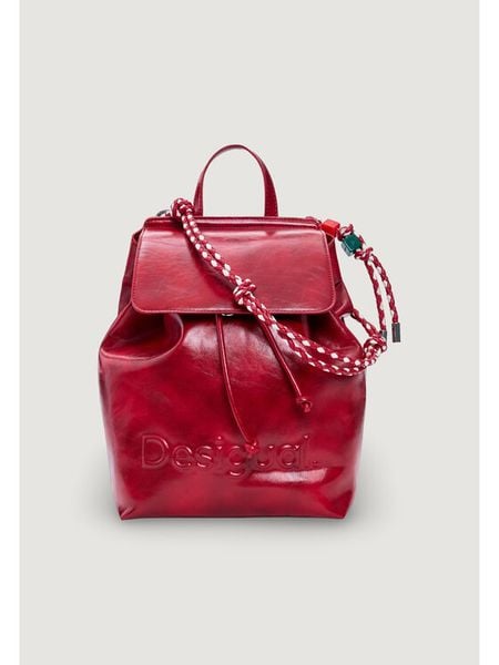 Desigual Plecak 26SAKP20 Czerwony. Czerwone plecaki damskie Desigual, bez wzorów, ze skóry. Za 281.99 zł.