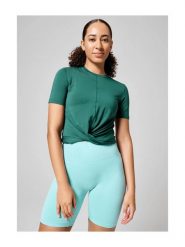 Koszulka Casall Delight Short Wrap Tee 40. Zielone koszulki sportowe damskie Casall, l, bez wzorów, z lyocellu, bez kołnierzyka, bez ramiączek, na fitness i siłownię. Za 199.00 zł.