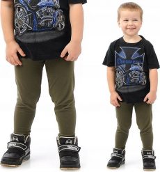 Getry chłopięce Długie legginsy Spodnie Khaki 146. Brązowe spodnie sportowe dla chłopców LAEMI, bez wzorów, sportowe, długie. Za 24.99 zł.