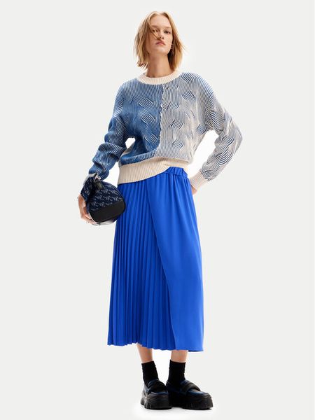 Desigual Spódnica plisowana Xining 24WWFW25 Niebieski Regular Fit. Niebieskie spódnice damskie Desigual, m, bez wzorów, z syntetyku, plisowane. Za 219.99 zł.