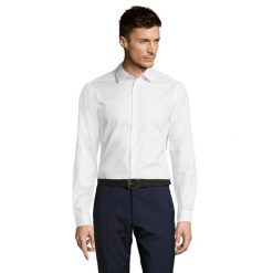 Męska Koszula W Jodełkę Brody. Białe koszule męskie SOL'S, m, bez wzorów, casualowe, bez kołnierzyka, bez ramiączek. Za 188.99 zł.